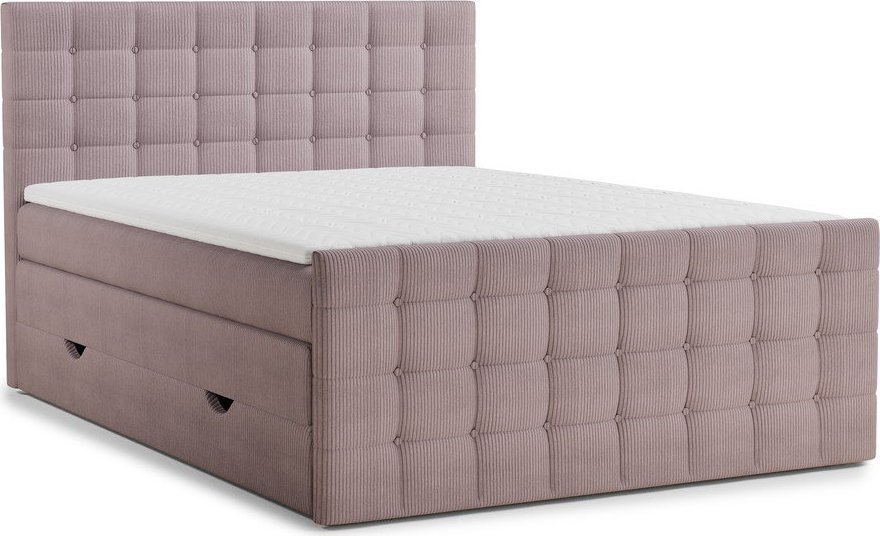 Fialová boxspring postel s úložným prostorem 160x200 cm Tasca – Maison de Rêve Maison de Reve