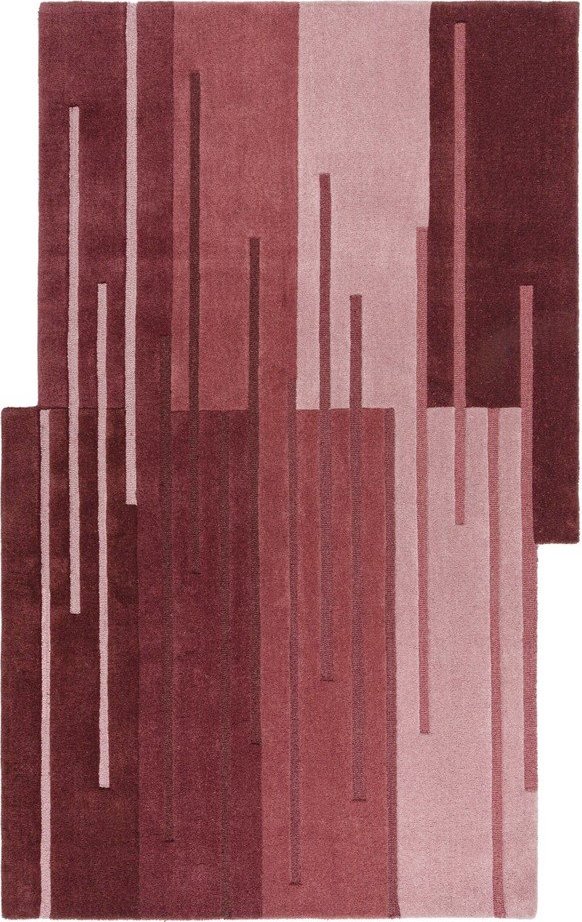 Vínový ručně tkaný vlněný koberec 150x240 cm Split Ombre Shaped – Flair Rugs Flair Rugs