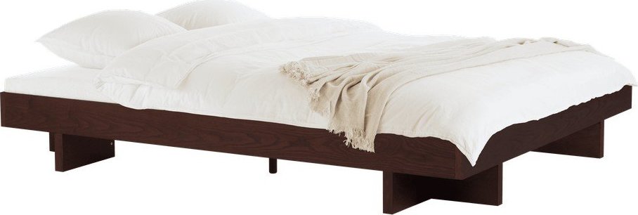 Hnědá dvoulůžková postel z MDF v dekoru jasanu bez čela s roštem 160x200 cm Kito – noo.ma NOO.MA