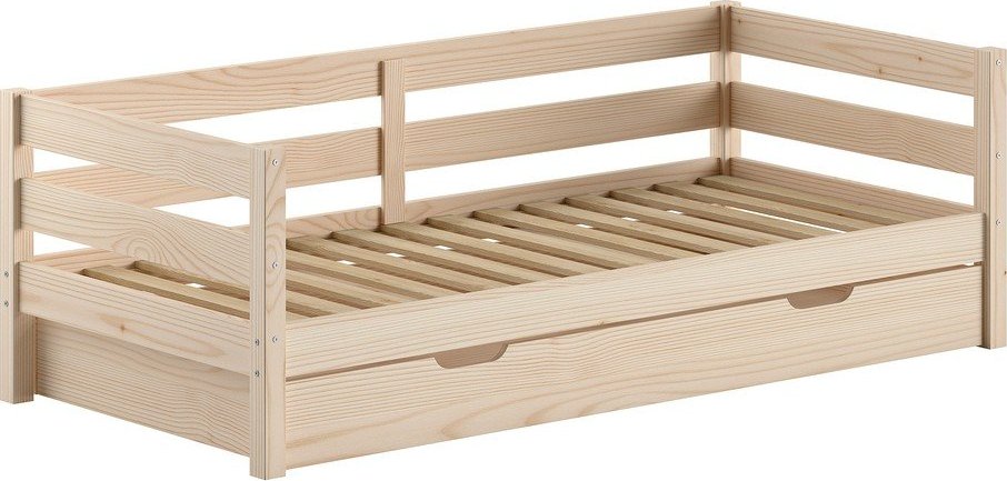 Dětská postel z borovicového dřeva s výsuvným lůžkem s roštem 90x200 cm v přírodní barvě Margrit – Vipack Vipack