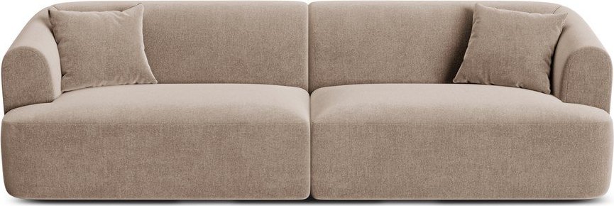 Světle hnědá sametová pohovka 255 cm Campi – Cosmopolitan Design Cosmopolitan design