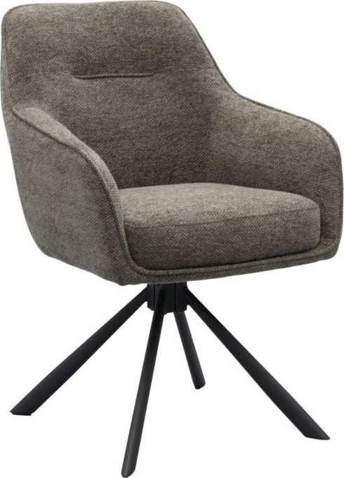 Tmavě šedé čalouněné jídelní křeslo s područkami Avola – Unique Furniture Unique Furniture