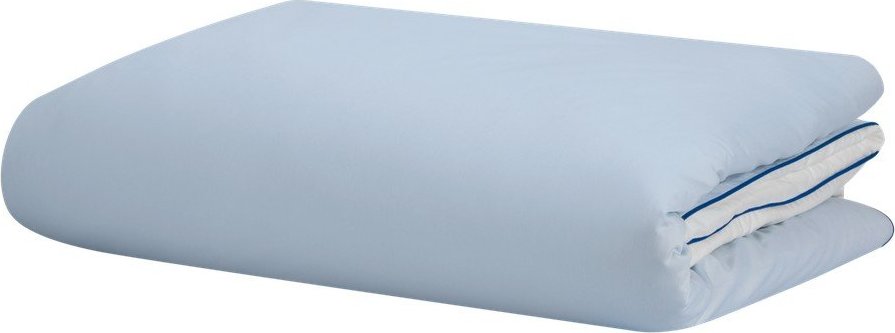 Světle modrý povlak na peřinu na dvoulůžko z bavlněného saténu 200x200 cm Oba – noo.ma NOO.MA