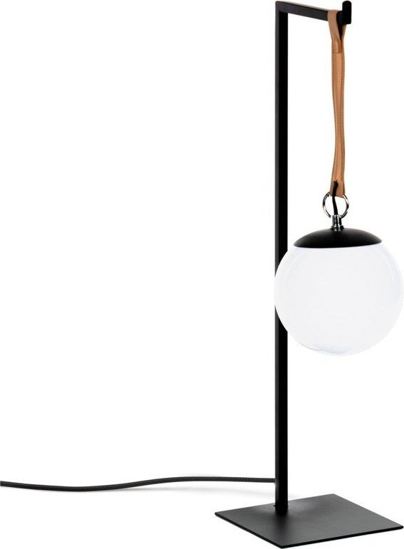Černá kovová stolní lampa s plastovým stínidlem (výška 60 cm) Monteiro – Kave Home Kave Home