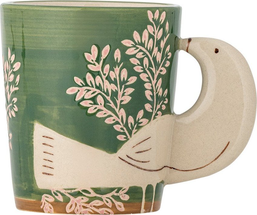 Zelený keramický hrnek na cappuccino 260 ml Hezha – Bloomingville Bloomingville