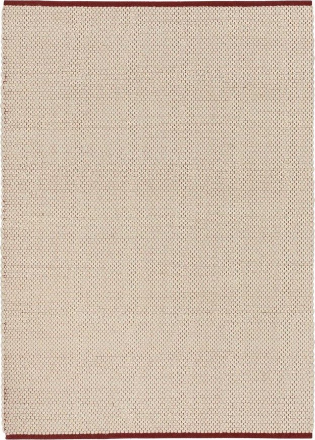 Červený/béžový ručně tkaný vlněný koberec 200x300 cm Lenu – noo.ma NOO.MA