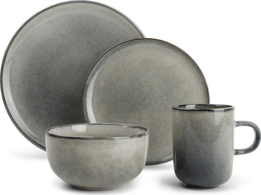 Kameninová jídelní sada 16 ks pro 4 osoby Meridian – Salt&Pepper Salt&Pepper