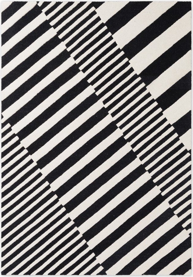 Černobílý ručně tkaný vlněný koberec 160x230 cm Stryve Flux – Elle Decoration Elle Decoration