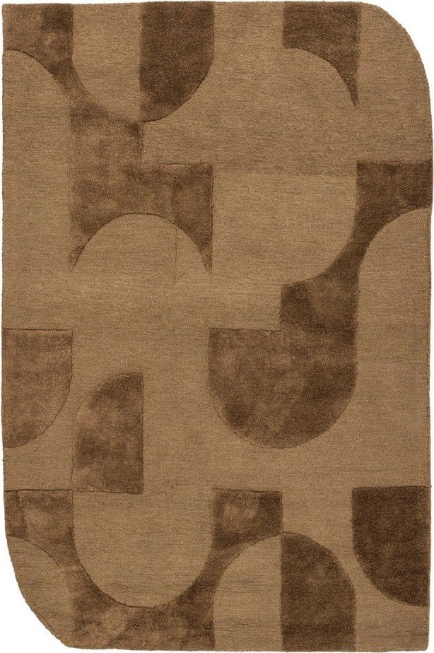 Hnědý koberec s příměsí vlny 170x240 cm Livo – WOOOD WOOOD