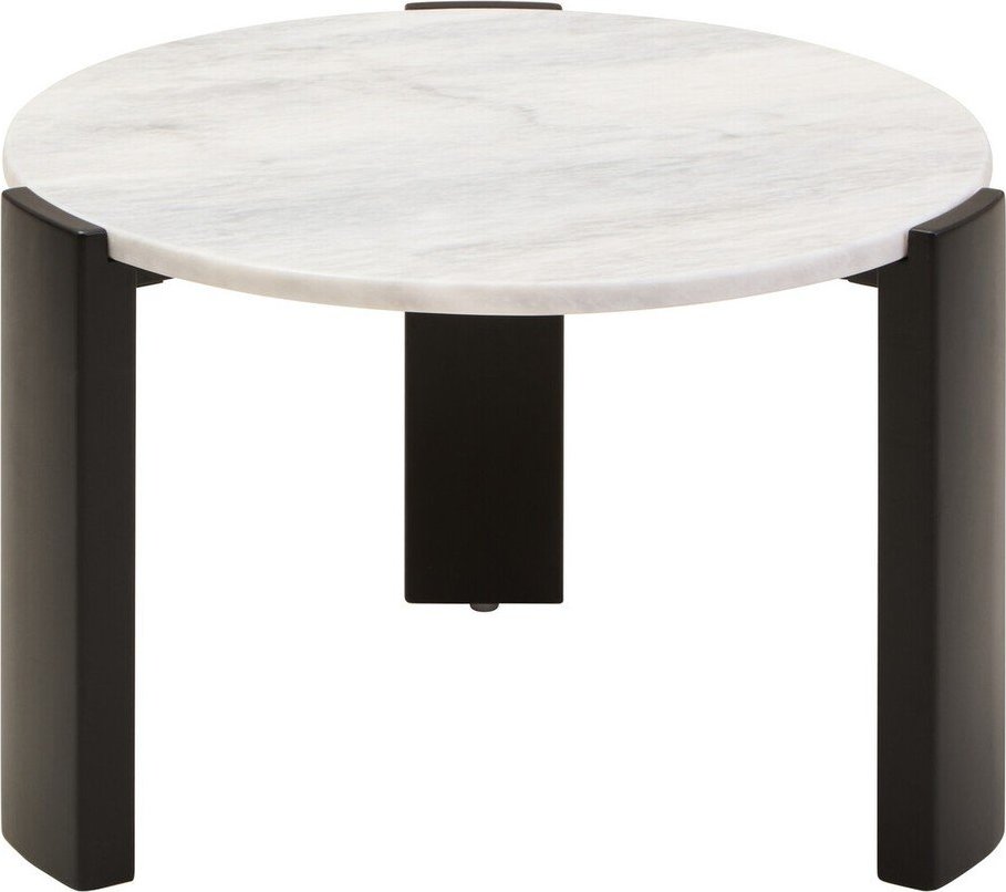 Bílý/černý kulatý konferenční stolek s mramorovou deskou ø 60 cm Palermo – Premier Housewares Premier Housewares