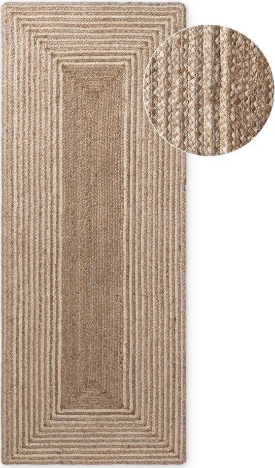 Oboustranný/ručně tkaný jutový běhoun ve světle přírodní barvě/v tmavě přírodní barvě 80x300 cm Juno – Hanse Home Hanse Home