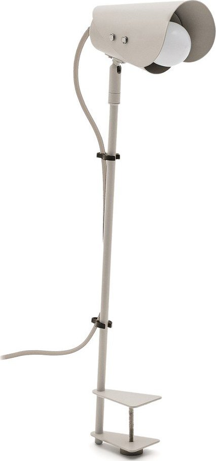 Světle šedá kovová stolní lampa s klipem (výška 51 cm) Jula – Kave Home Kave Home