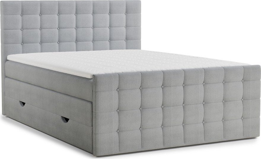 Šedá boxspring postel s úložným prostorem 200x200 cm Tasca – Maison de Rêve Maison de Reve