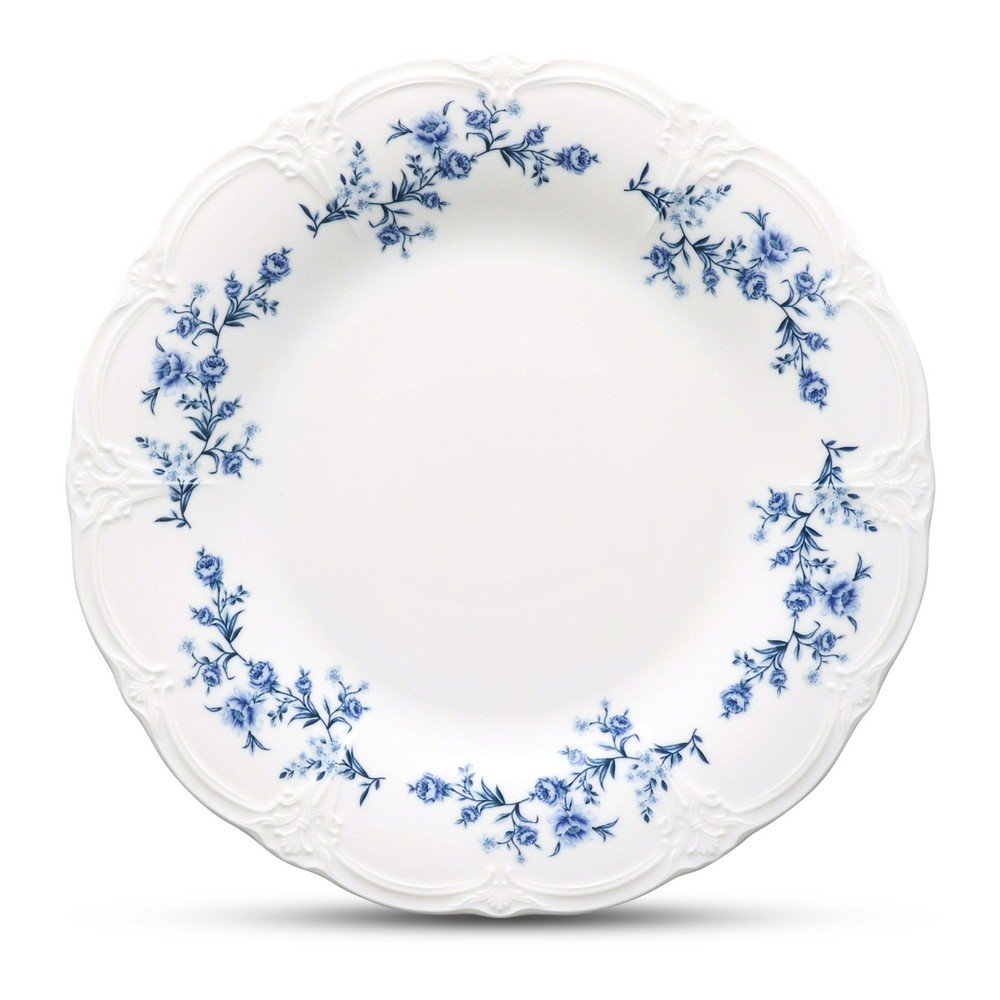 Bílý/modrý servírovací porcelánový talíř ø 32 cm Retro – BonBistro BonBistro