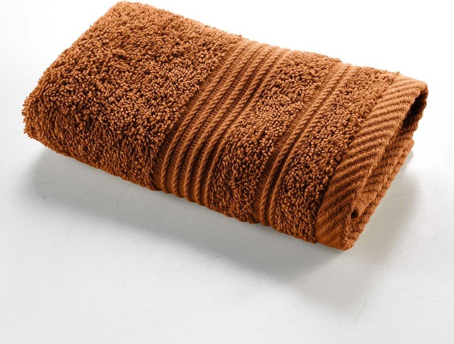 Froté bavlněný ručník v terakotové barvě 30x50 cm Tendresse – douceur d'intérieur Douceur d intérieur