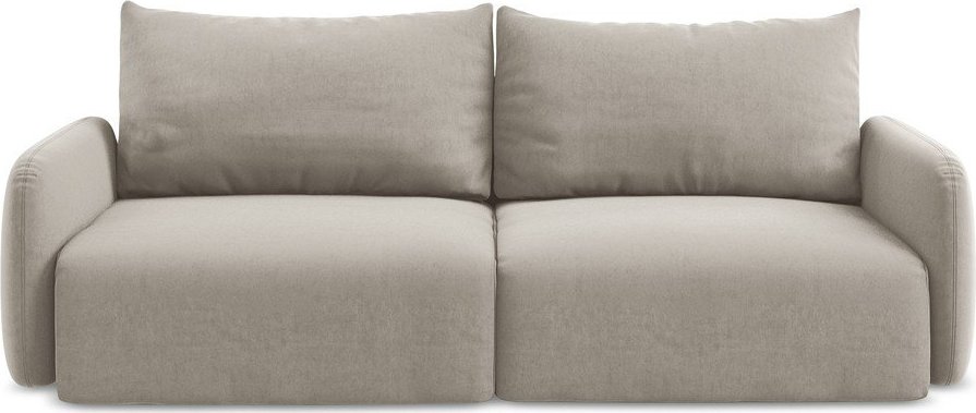 Taupe sametová rozkládací/s úložným prostorem pohovka 238 cm Kalena – Makamii Makamii