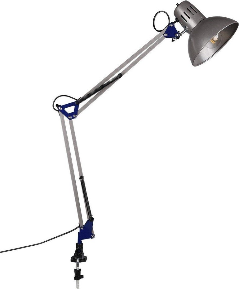Stolní lampa s ohybatelnou konstrukcí/s klipem ve stříbrné barvě (výška 73