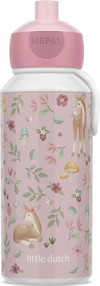 Světle růžová plastová dětská lahev 400 ml Fairy Garden – Mepal Mepal
