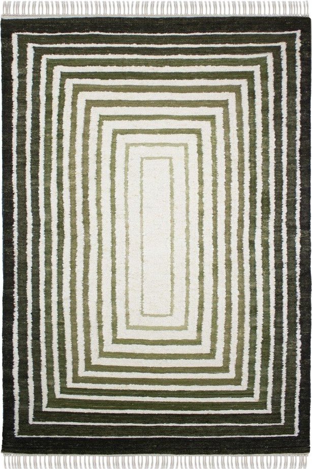 Zelený ručně tkaný koberec s příměsí vlny 160x230 cm Boucle Frame – Flair Rugs Flair Rugs