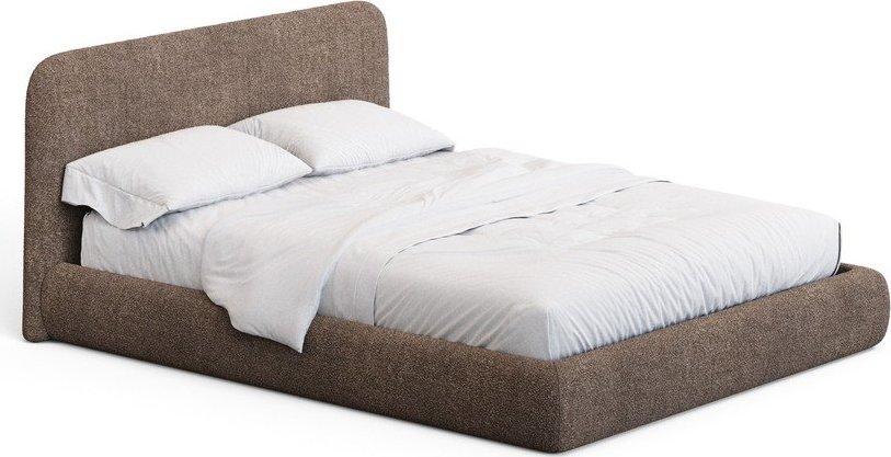 Hnědá čalouněná dvoulůžková postel bez roštu 160x200 cm Martina – Kave Home Kave Home