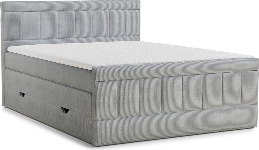 Šedá boxspring postel s úložným prostorem 200x200 cm Caya – Maison de Rêve Maison de Reve