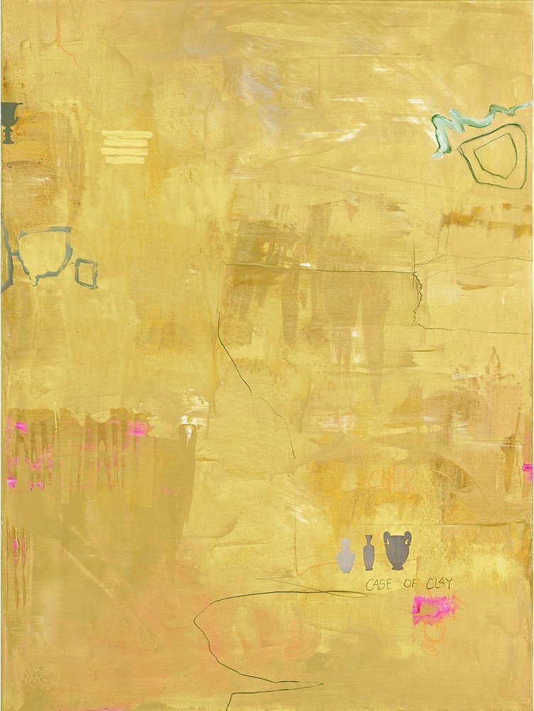 Ručně malovaný obraz na plátně 88x118 cm Yellow Petite – Malerifabrikken Malerifabrikken