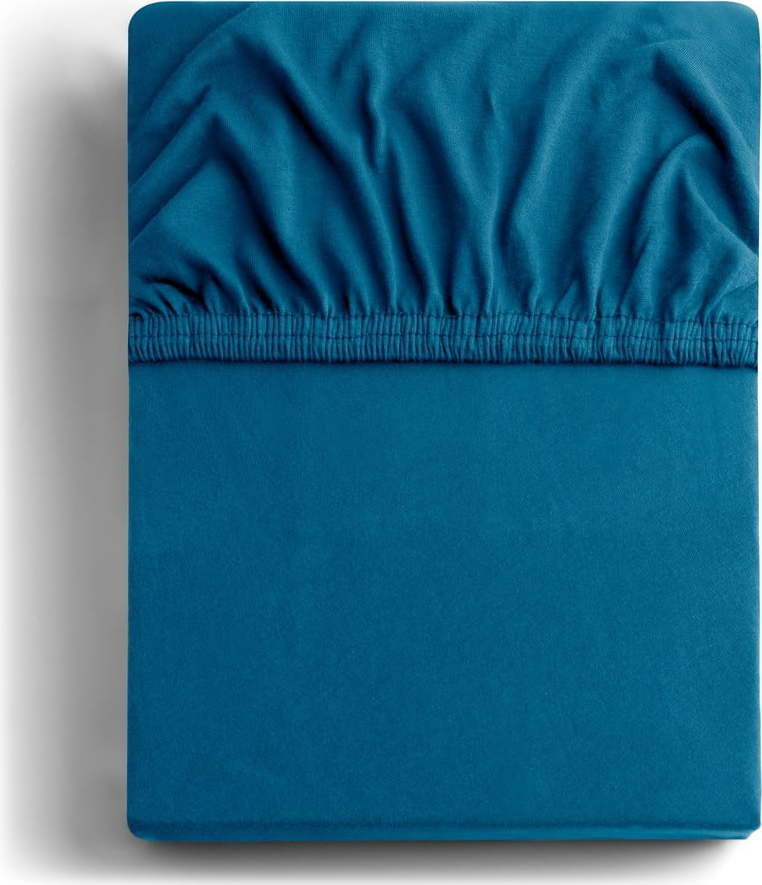 Napínací prostěradlo jersey v petrolejové barvě 160x200 cm Amber – Restilo Restilo