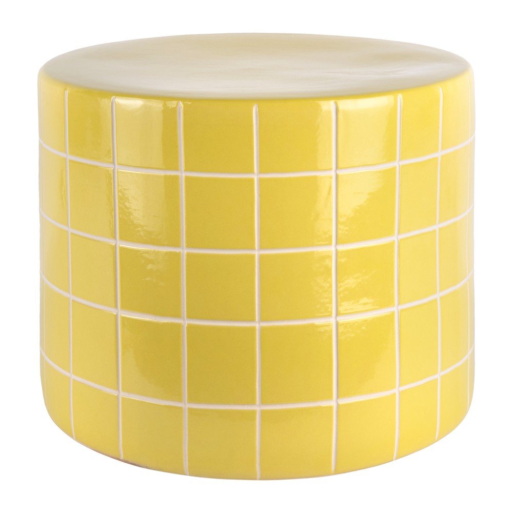 Keramický kulatý odkládací stolek ø 42 cm Retro Tiles – Leitmotiv Leitmotiv