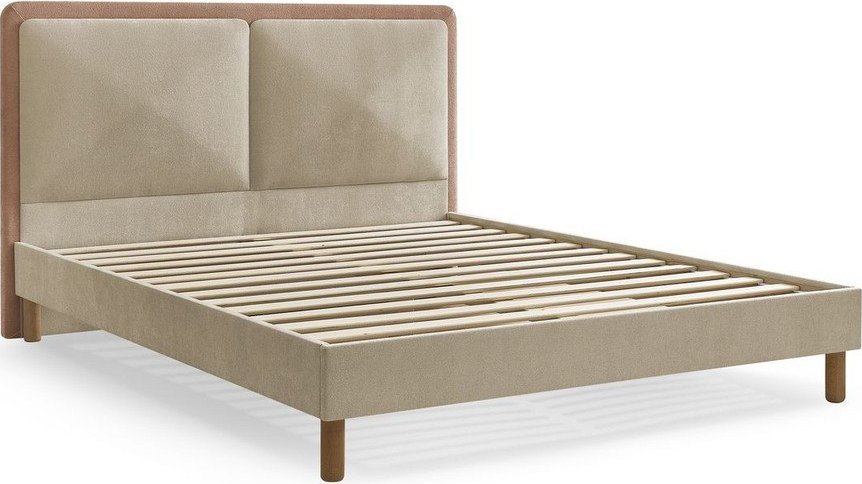 Starorůžová čalouněná čalouněná dvoulůžková postel s roštem 140x190 cm Mara – Bobochic Paris Bobochic Paris