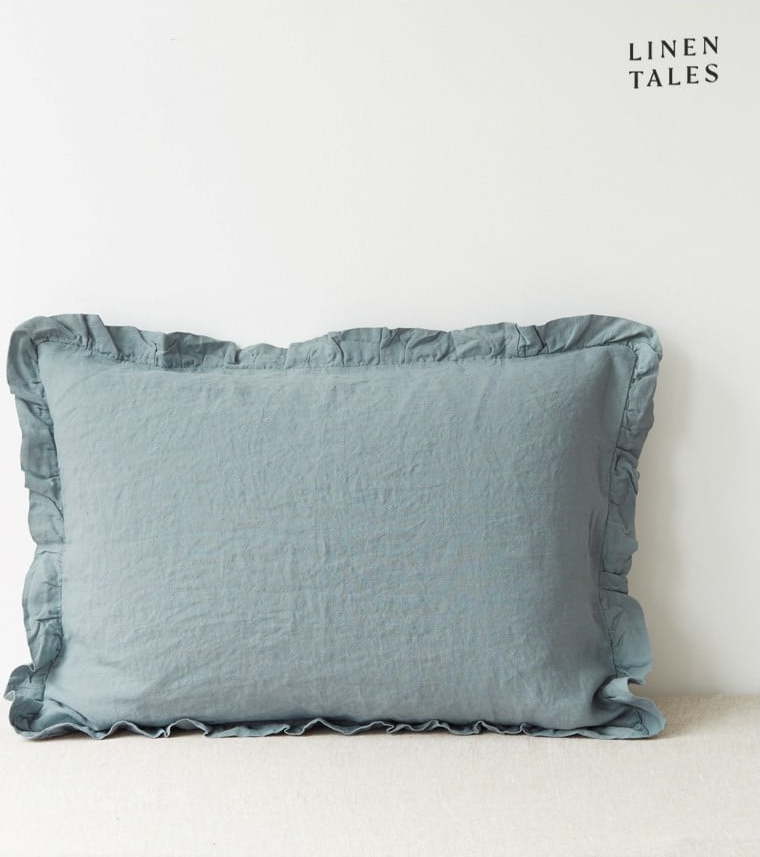 Lněný povlak na polštář 40x60 cm Blue Fog – Linen Tales Linen Tales