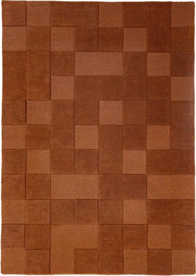 Ručně tkaný vlněný koberec v terakotové barvě 200x290 cm Checkerboard – Flair Rugs Flair Rugs