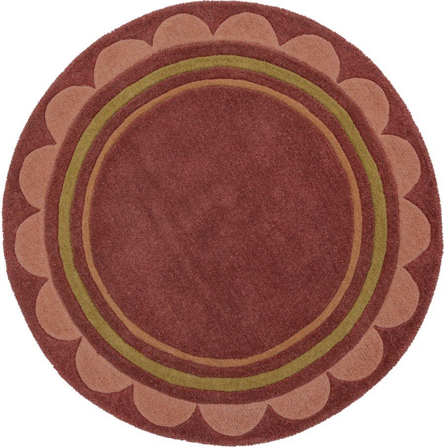 Vínový ručně tkaný vlněný kulatý koberec ø 120 cm Lois – Flair Rugs Flair Rugs