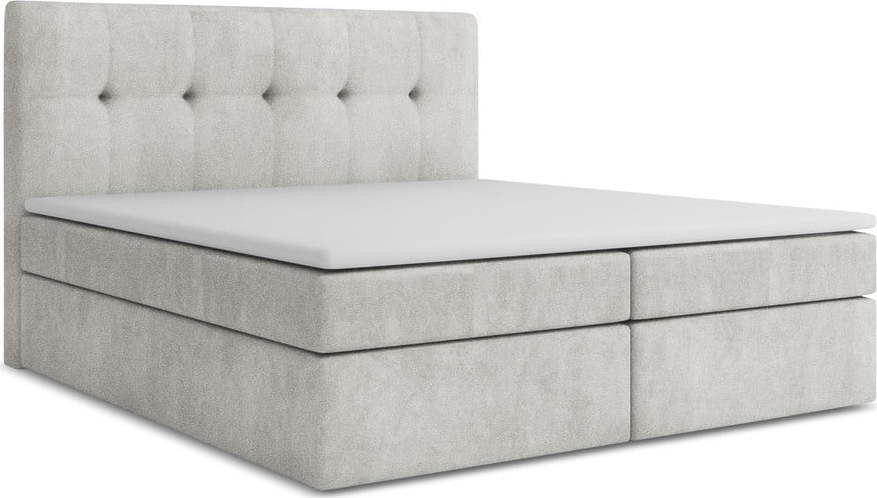 Boxspring postel s úložným prostorem 140x200 cm ve stříbrné barvě Palta – Makamii Makamii