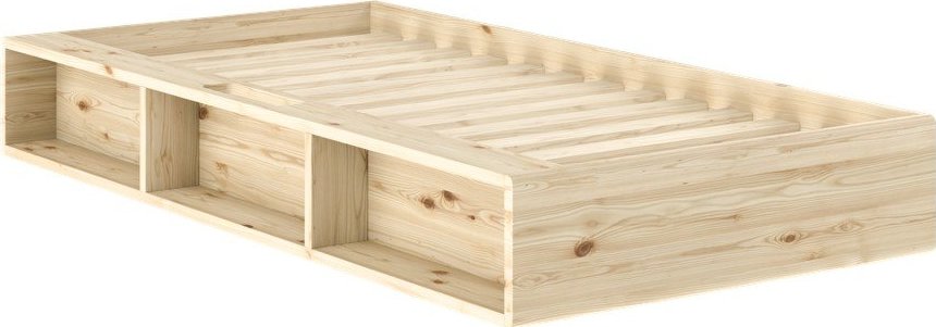 Jednolůžková postel z borovicového dřeva bez čela s roštem 90x200 cm ve světle přírodní barvě Ziggy – Karup Karup