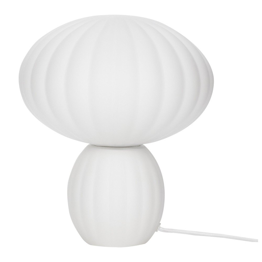 Bílá skleněná stolní lampa (výška 28 cm) Kumu – Hübsch Hübsch