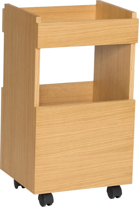 Servírovací stolek na kolečkách v dekoru dubu 35x40 cm Forma – Hübsch Hübsch