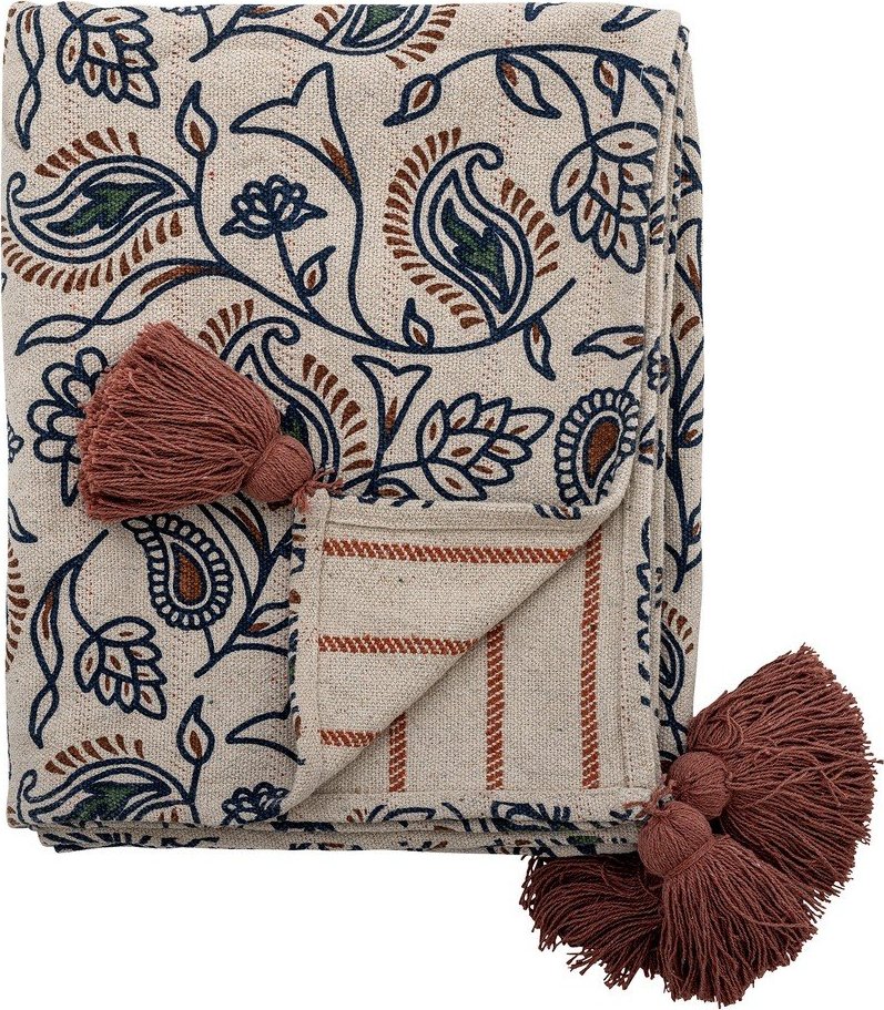 Deka s příměsí bavlny 130x160 cm Paisley – Bloomingville Bloomingville