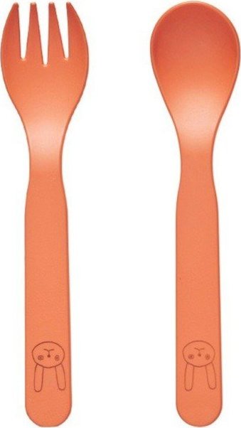 Oranžový plastový dětský příbor 2 ks Pullo – OYOY Mini OYOY MINI