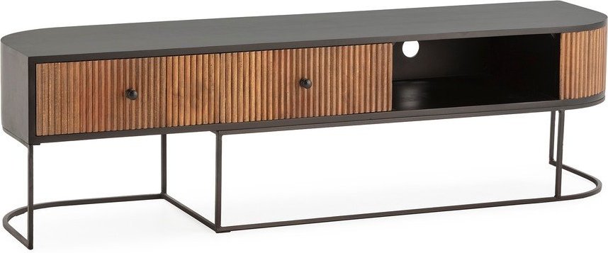 TV stolek z mangového dřeva v přírodní barvě 160x45x40 cm Curve – MOME Mome