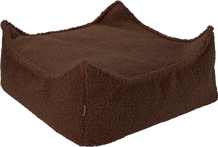 Tmavě hnědý dětský puf z textilie bouclé Warm Hazel – Wigiwama Wigiwama