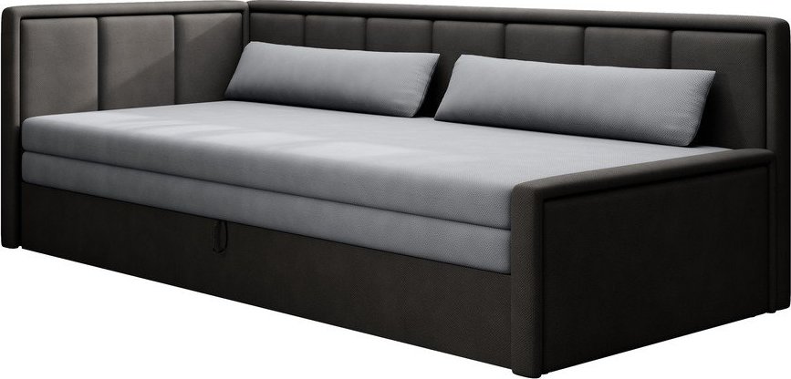 Tmavě šedá žinylková rozkládací/s úložným prostorem pohovka levý roh 214 cm Fulgeo - II. jakost – ELTAP ELTAP