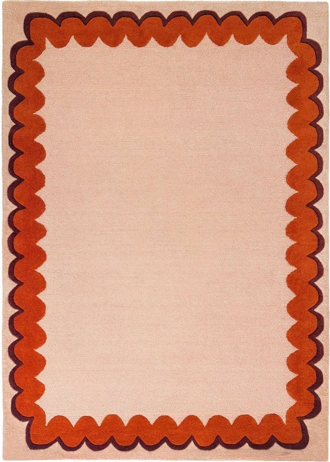 Oranžový/v přírodní barvě ručně tkaný vlněný koberec 200x290 cm Wiggle Wool – Flair Rugs Flair Rugs
