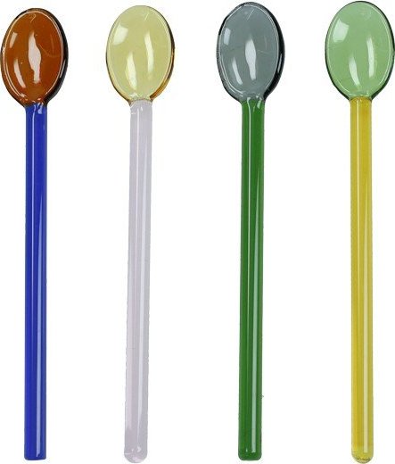 Skleněný příbor 4 ks pro 4 osoby Rainbow – Brandani Brandani