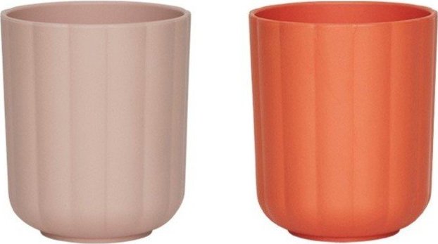 Oranžové/světle růžové plastové dětské hrnky v sadě 2 ks Pullo – OYOY Mini OYOY MINI