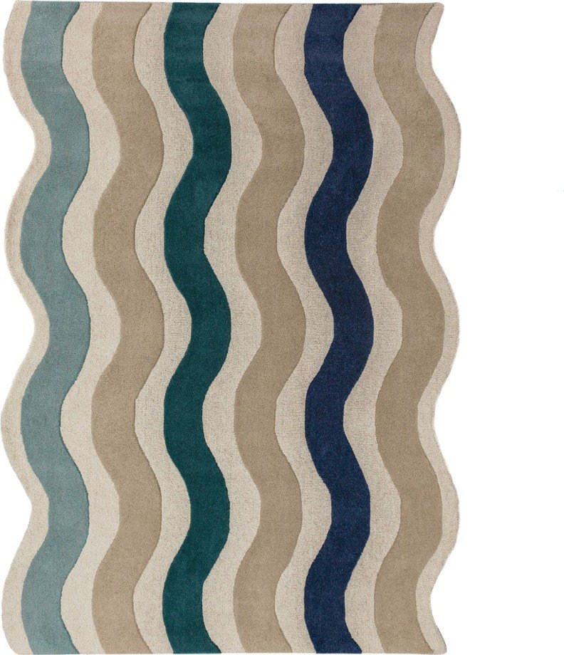 Modrý ručně tkaný vlněný koberec 200x290 cm Cascade Wool – Flair Rugs Flair Rugs