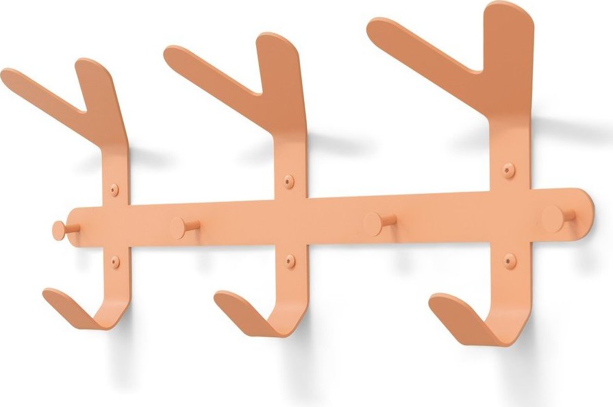 Ocelový nástěnný věšák v lososové barvě 66 cm Frondo – Spinder Design Spinder Design