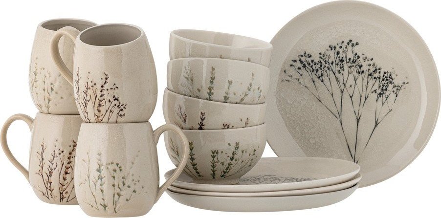 Kameninová jídelní sada 12 ks pro 4 osoby Bea – Bloomingville Bloomingville