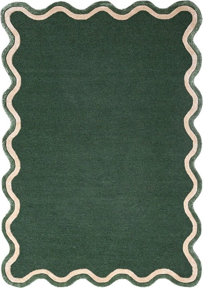 Tmavě zelený ručně tkaný koberec s příměsí vlny 120x170 cm Rivo Wool – Flair Rugs Flair Rugs