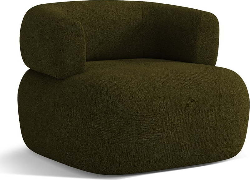 Zelené křeslo z textilie bouclé Jenny – Micadoni Home Micadoni
