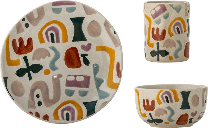 Kameninová dětská jídelní sada 3 ks Filur – Bloomingville Mini Bloomingville Mini